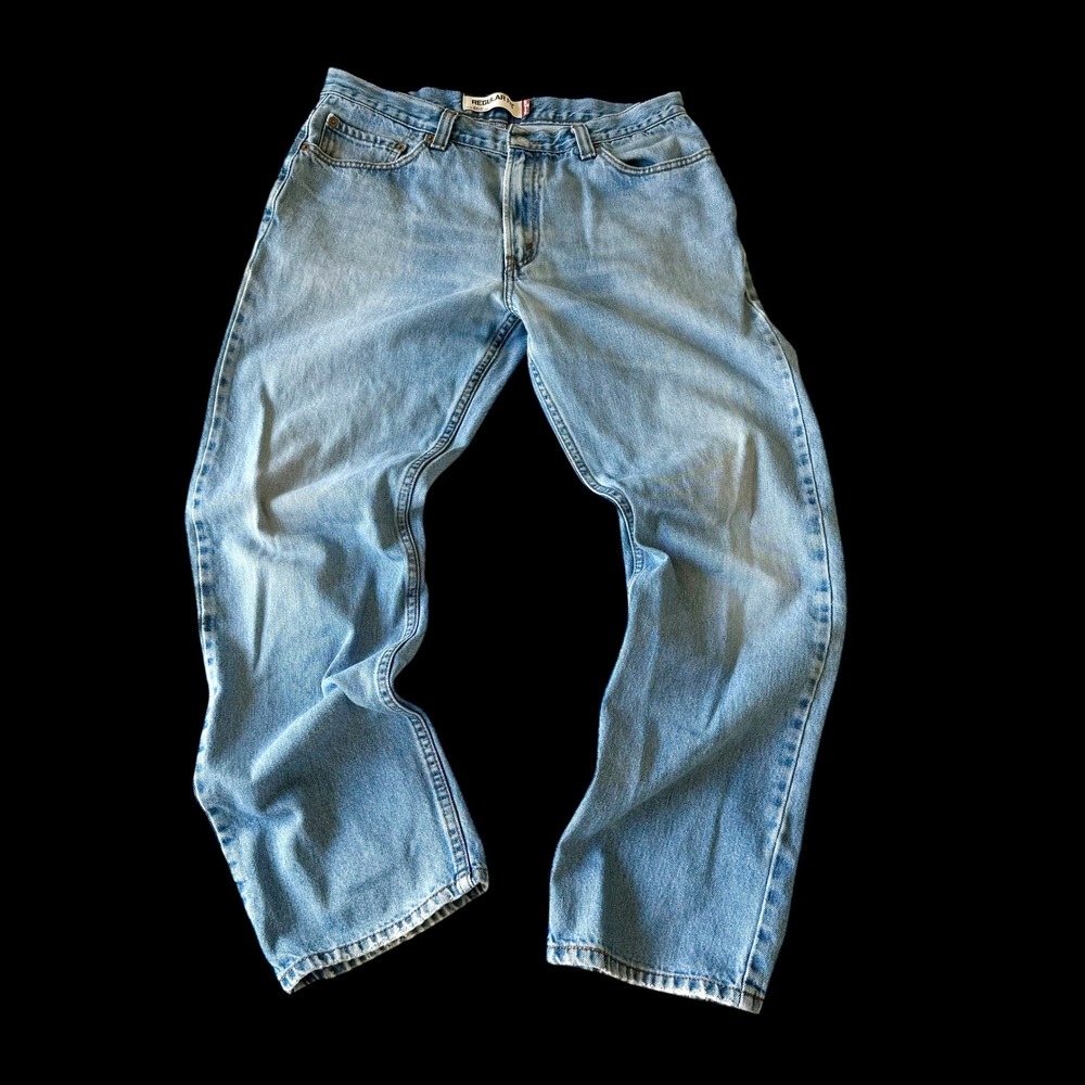 Levis 505 Regular Fit Jeans Mens 34x30‎ Light Wash Blue Denim